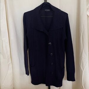 Cable Knit Navy Cardigan Sweater